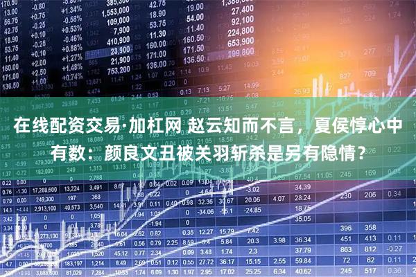 在线配资交易·加杠网 赵云知而不言，夏侯惇心中有数：颜良文丑被关羽斩杀是另有隐情？