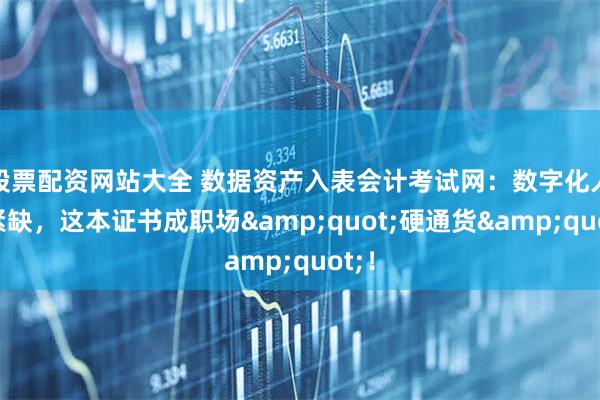 股票配资网站大全 数据资产入表会计考试网：数字化人才紧缺，这本证书成职场"硬通货"！